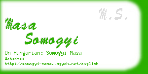 masa somogyi business card